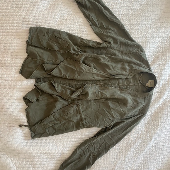 Olive green cascading jacket - Picture 1 of 3